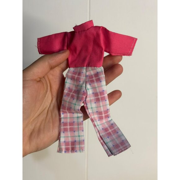 VTG Barbie Doll Retro Colorblock Plaid Pants & Pink Top – Stylish Outerwear Set - Picture 2 of 3